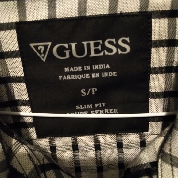 New!  Guess 100% Cotton Men's Small  Slim Fit Shirt - Picture 2 of 3